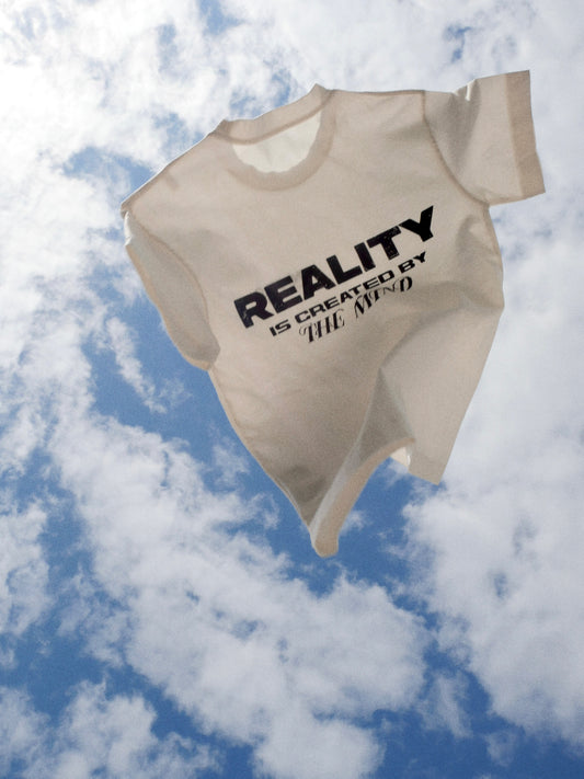 WHITE “REALITY” OVERSIZED T-SHIRT